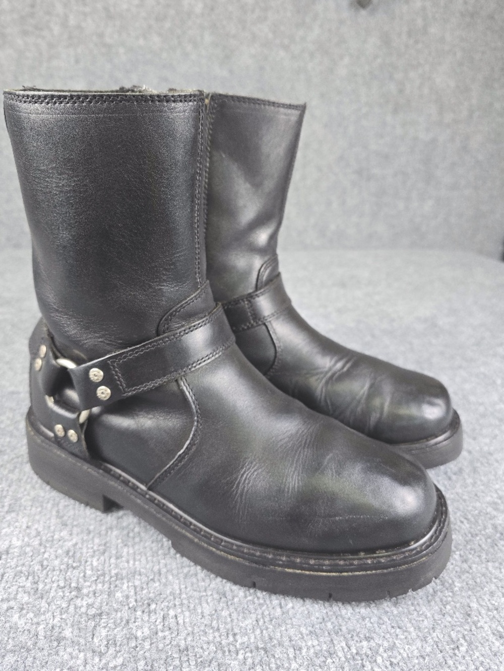 Harley-Davidson Men's Side Street Black Leather Harness Boots Size 8 / EUR 41